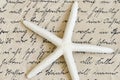 Starfish on old letter Royalty Free Stock Photo