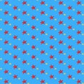 Starfish Pattern, funny colorful starfishes on blue background. Red and yellow starfish pattern illustration background.