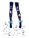 starfish and sailboat leg pattern, kids t-shirt print