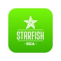 Starfish sea icon green vector Royalty Free Stock Photo