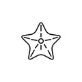 Starfish sea life summer icon line