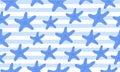 Starfish seamless pattern. Blue background. Vector Royalty Free Stock Photo