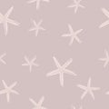 Starfish seamless pattern. Pattern with seastars in muted colors