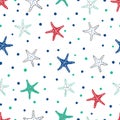 Starfish seamless pattern.