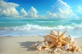 Starfish & Shells on Pristine Beach Royalty Free Stock Photo