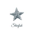 Starfish skech. Starfish hand drawing