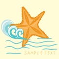 Starfish. Summer card.