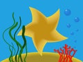 Starfish under water Royalty Free Stock Photo