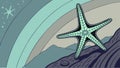 Starfish on Vibrant, Abstract, RainbowHued Background, vector design Generative AI Royalty Free Stock Photo