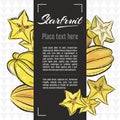 Starfruit fruit vector menu design templates. Vector fruit illustration with hand drawn doodles for greeting card, banner