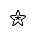 Starfruit Fruit Vegetable Food Monoline Symbol Icon Logo for Graphic Design, UI UX, Game, Android Software, and Website.