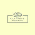 Starfruit with a Slice Abstract Vector Sign, Symbol or Logo Template. Hand Drawn Fruits Sillhouette Sketch with Elegant