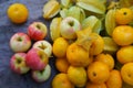 Starfruits apples and oranges Royalty Free Stock Photo
