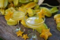 Starfruits and Starfruit juice Royalty Free Stock Photo