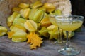 Starfruits and Starfruit juice Royalty Free Stock Photo