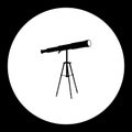 Stargazer telescope simple silhouette black icon eps10