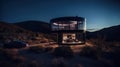 Stargazers\' Haven: Cylindrical Home with Rooftop Observatory & Space-Ready Electric Car