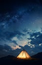 Stargazing Bliss: Tent at an Alpine Campsite Under the Milky Way