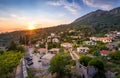 Stari Bar town at sunset panorama Royalty Free Stock Photo