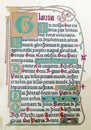 Medieval illuminated manuscript calligraphy in Stari Grad Royalty Free Stock Photo