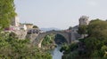 Sari most of Mostar on Neretva river in Bosnia and Herzegovina Royalty Free Stock Photo