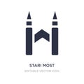 stari most icon on white background. Simple element illustration from Monuments concept