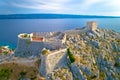 Starigrad Fortica fortress above Omis aerial view Royalty Free Stock Photo