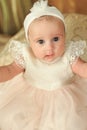 Staring baby girl with big eyes Royalty Free Stock Photo