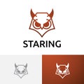 Staring Owl Eyes Focus Line Abstract Logo Royalty Free Stock Photo