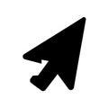 Black Computer Mouse Cursor Arrow Icon on White Background Keywords: cursor, arrow, pointer, computer, mouse, icon, web, design, Royalty Free Stock Photo