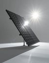 Monochrome Solar Panel with Bright Sun Flare Royalty Free Stock Photo