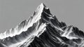 Jagged Mountain Peak in Dramatic Black and White summit Royalty Free Stock Photo