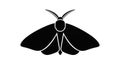 Simple black silhouette moth icon for nature and insect themed designs Royalty Free Stock Photo