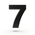 Bold Black 3D Render of the Number Seven on a White Background numeral digit Royalty Free Stock Photo