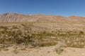 Stark dry southern California desert with blue sky, lonely empty and desolate, adventure hiking camping solitude, peaceful