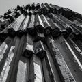 Stark Geometric Basalt Column Structure Royalty Free Stock Photo