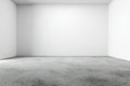Minimal White Studio Room with Concrete Floor Royalty Free Stock Photo