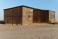 Stark old building at the historic Whaling Station, Meob Bay, Namibia Royalty Free Stock Photo