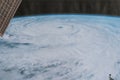 Stark and sobering view of Hurricane Florence from space camera Royalty Free Stock Photo