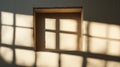 Empty Cardboard Box with Window Shadow A Study in Light and Texture Ideal for Packaging Mockups and Conceptual Royalty Free Stock Photo