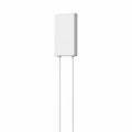 A Minimalist White Rectangular Object Suspended by Two Thin White Wires on a White Background Royalty Free Stock Photo