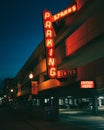 Starks Parking Garage vintage neon sign at night, Louisville, Kentucky Royalty Free Stock Photo