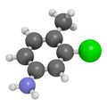 Starlicide avicide molecule (gull toxicant). 3D rendering. Atoms are represented as spheres with conventional color coding: Royalty Free Stock Photo