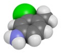 Starlicide avicide molecule (gull toxicant). 3D rendering. Atoms are represented as spheres with conventional color coding: Royalty Free Stock Photo