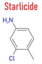 Starlicide avicide molecule or(gull toxicant. Skeletal formula. Royalty Free Stock Photo