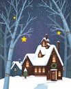 Starlight winter night B Royalty Free Stock Photo