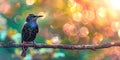 starling bird on a tree branch. Selective focus. Royalty Free Stock Photo