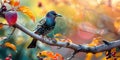 starling bird on a tree branch. Selective focus. Royalty Free Stock Photo