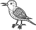 Starling coloring page