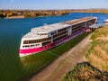 STAROCHERKASSKAYA, RUSSIA - CIRCA OCTOBER 2020: river motor ship Mustai Karim